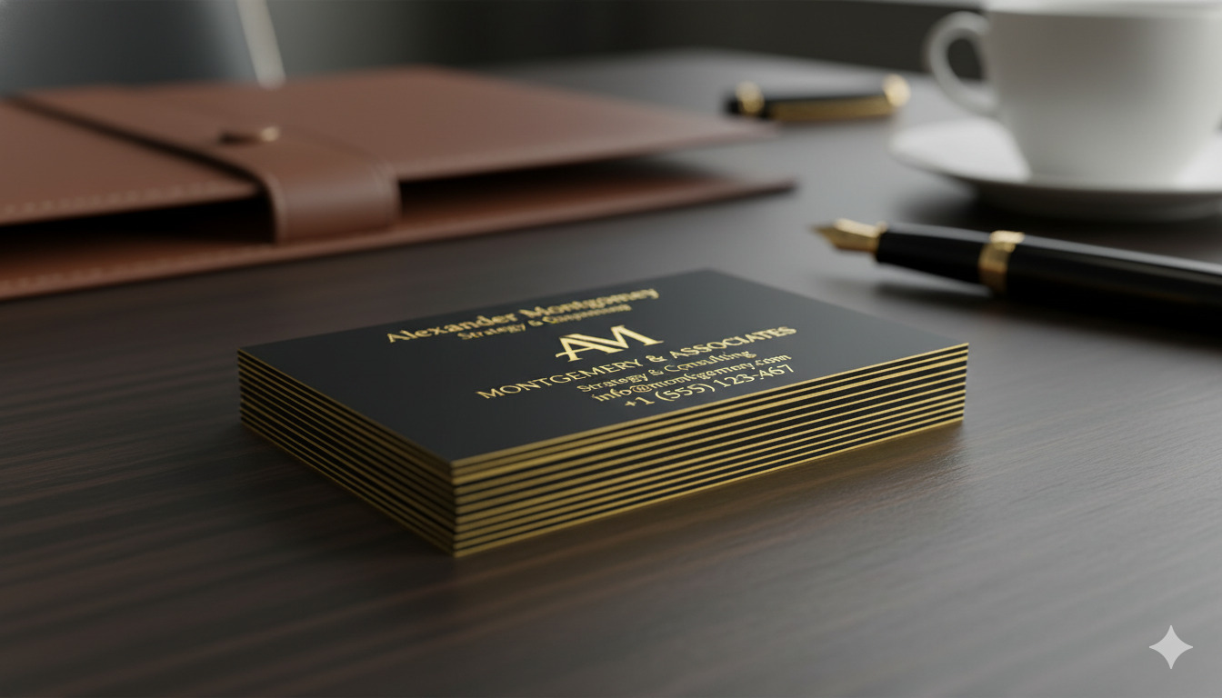 Metalliset käyntikortit hot-stamping viimeistelyllä